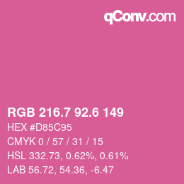 カラーコード: RGB 216.7 92.6 149 | qconv.com