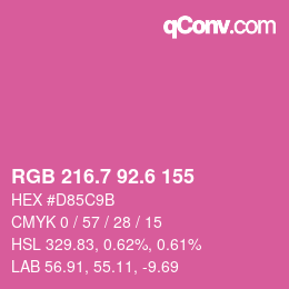 カラーコード: RGB 216.7 92.6 155 | qconv.com
