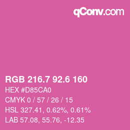 カラーコード: RGB 216.7 92.6 160 | qconv.com