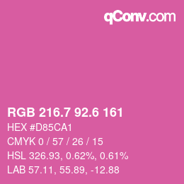 カラーコード: RGB 216.7 92.6 161 | qconv.com