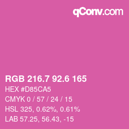 カラーコード: RGB 216.7 92.6 165 | qconv.com