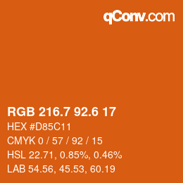カラーコード: RGB 216.7 92.6 17 | qconv.com