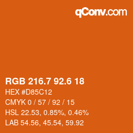 カラーコード: RGB 216.7 92.6 18 | qconv.com