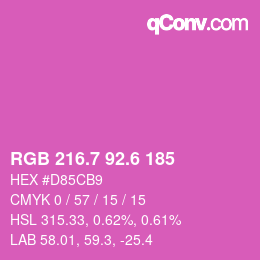 カラーコード: RGB 216.7 92.6 185 | qconv.com