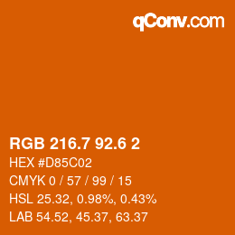 カラーコード: RGB 216.7 92.6 2 | qconv.com