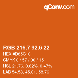 カラーコード: RGB 216.7 92.6 22 | qconv.com