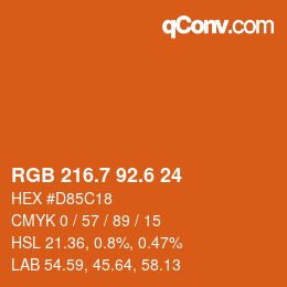 カラーコード: RGB 216.7 92.6 24 | qconv.com