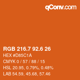 カラーコード: RGB 216.7 92.6 26 | qconv.com