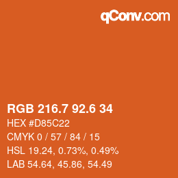 カラーコード: RGB 216.7 92.6 34 | qconv.com