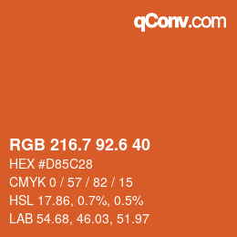 カラーコード: RGB 216.7 92.6 40 | qconv.com