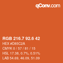 カラーコード: RGB 216.7 92.6 42 | qconv.com