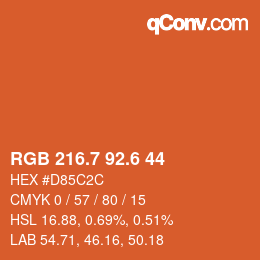 カラーコード: RGB 216.7 92.6 44 | qconv.com