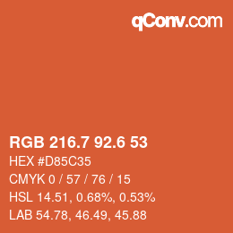 カラーコード: RGB 216.7 92.6 53 | qconv.com