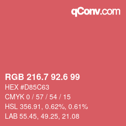 カラーコード: RGB 216.7 92.6 99 | qconv.com
