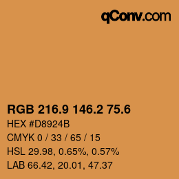 カラーコード: RGB 216.9 146.2 75.6 | qconv.com