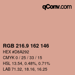 Color code: RGB 216.9 162 146 | qconv.com