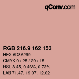 カラーコード: RGB 216.9 162 153 | qconv.com