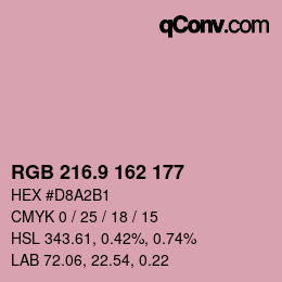 Color code: RGB 216.9 162 177 | qconv.com
