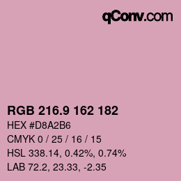 Color code: RGB 216.9 162 182 | qconv.com