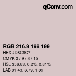 Color code: RGB 216.9 198 199 | qconv.com