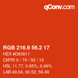 カラーコード: RGB 216.9 56.2 17 | qconv.com