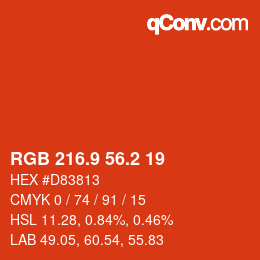 カラーコード: RGB 216.9 56.2 19 | qconv.com