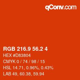 カラーコード: RGB 216.9 56.2 4 | qconv.com