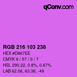 Color code: RGB 216 103 238 | qconv.com