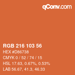 Farbcode: RGB 216 103 56 | qconv.com