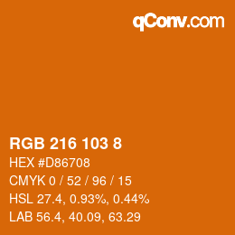 カラーコード: RGB 216 103 8 | qconv.com