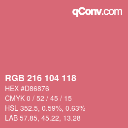 Farbcode: RGB 216 104 118 | qconv.com
