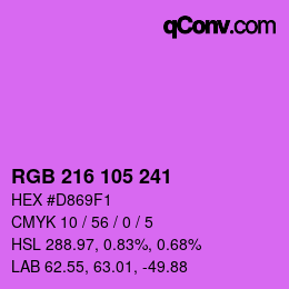 Color code: RGB 216 105 241 | qconv.com