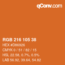 Color code: RGB 216 105 38 | qconv.com