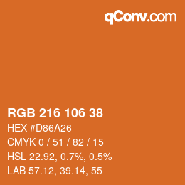 カラーコード: RGB 216 106 38 | qconv.com