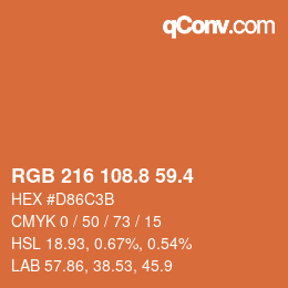 カラーコード: RGB 216 108.8 59.4 | qconv.com