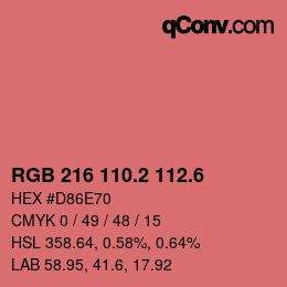 カラーコード: RGB 216 110.2 112.6 | qconv.com