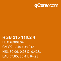 カラーコード: RGB 216 110.2 4 | qconv.com