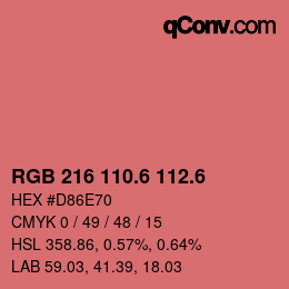 カラーコード: RGB 216 110.6 112.6 | qconv.com