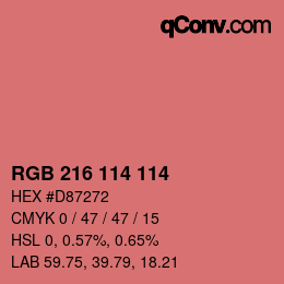 Color code: RGB 216 114 114 | qconv.com