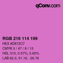 Color code: RGB 216 114 199 | qconv.com