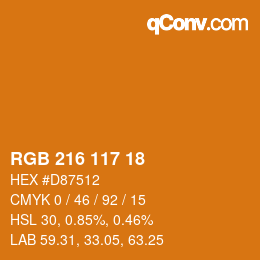 Color code: RGB 216 117 18 | qconv.com