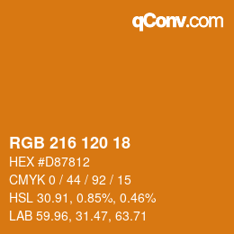 Color code: RGB 216 120 18 | qconv.com
