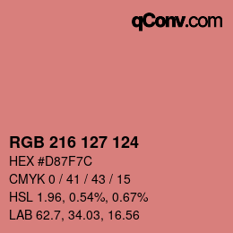 Color code: RGB 216 127 124 | qconv.com