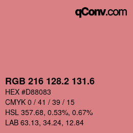 カラーコード: RGB 216 128.2 131.6 | qconv.com
