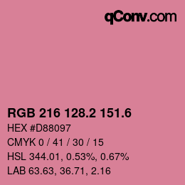 カラーコード: RGB 216 128.2 151.6 | qconv.com