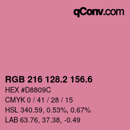 カラーコード: RGB 216 128.2 156.6 | qconv.com