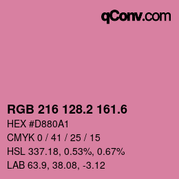 カラーコード: RGB 216 128.2 161.6 | qconv.com