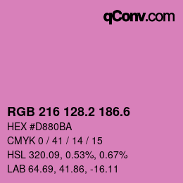 カラーコード: RGB 216 128.2 186.6 | qconv.com