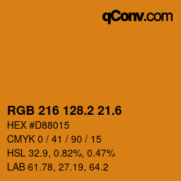 カラーコード: RGB 216 128.2 21.6 | qconv.com