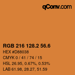 カラーコード: RGB 216 128.2 56.6 | qconv.com